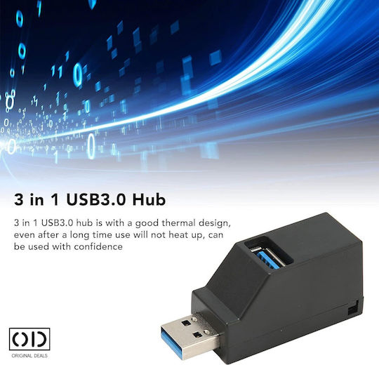 Hub 3 Θυρών USB 3.0 με σύνδεση USB-A