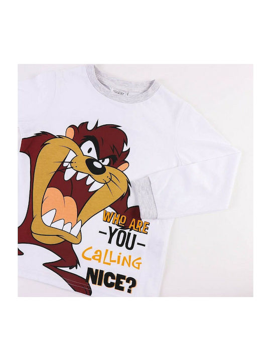 Pyjama Kinder Schlafanzug Looney Tunes Grau