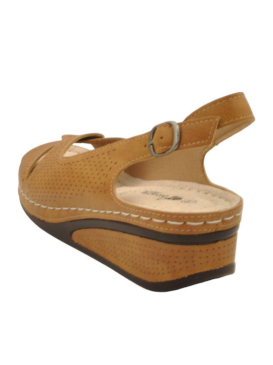 Κλασικά Ανατομικά Peep Toe Πέδιλα Blondie Σε Χρώμα Camel ( Καλοκαίρι 2024 )