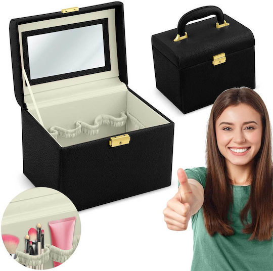 Massido Organisationsbox Für Kosmetik Mit Trennzeichen Schwarz 22.5x17.2x16.5cm