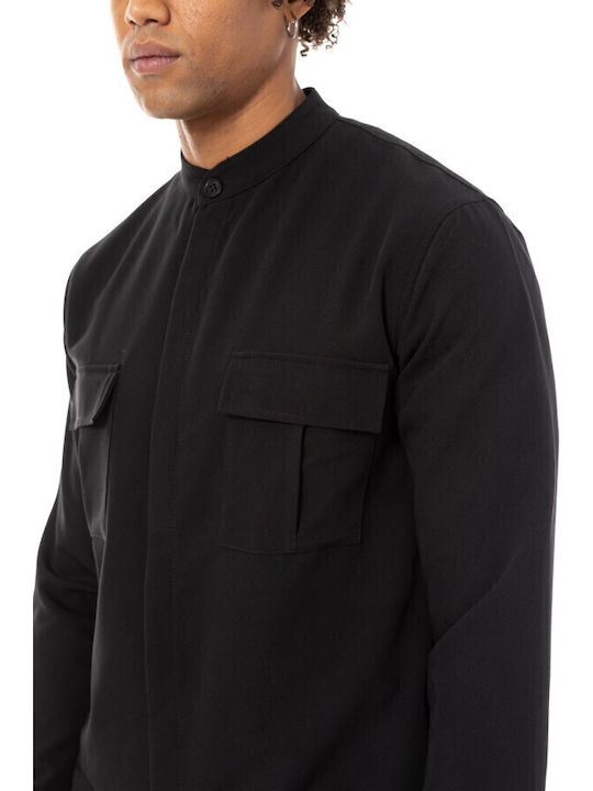 Long-sleeved Denim Shirt Black