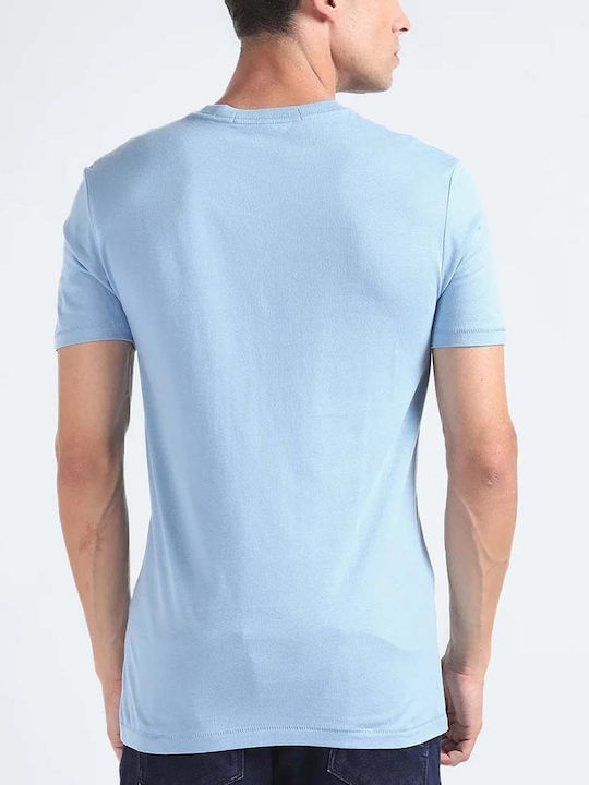 Calvin Klein Seasonal Monologo Herren T-Shirt Kurzarm Hellblau