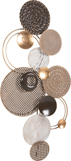 Freebox Geometric Brown Wall Decor Element Made of Metal 122x5x60cm