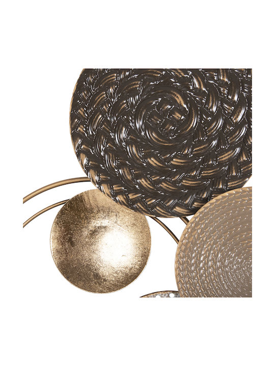 Freebox Geometric Brown Wall Decor Element Made of Metal 122x5x60cm
