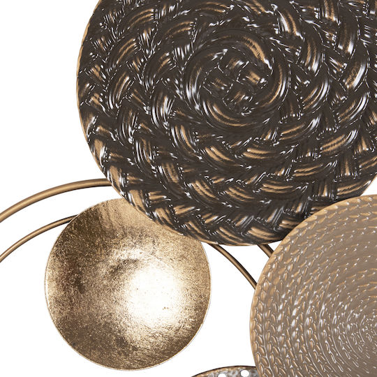 Freebox Geometric Brown Wall Decor Element Made of Metal 122x5x60cm