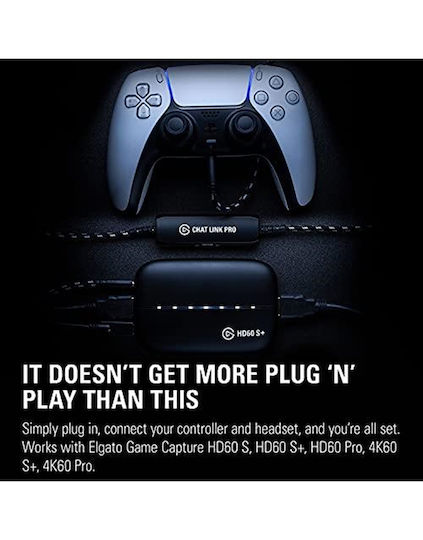 Elgato Chat Link Pro - Audio Adapter, For Ps5, Ps4, Nintendo Switch, Capture Voice Chat, Gameplay Sound, Extra Long Cable