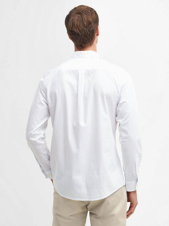 Crest Long-sleeved Cotton Shirt White