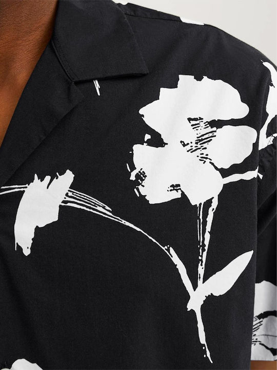 Κοντομάνικο Πουκάμισο σε Κανονική Γραμμή Floral Black