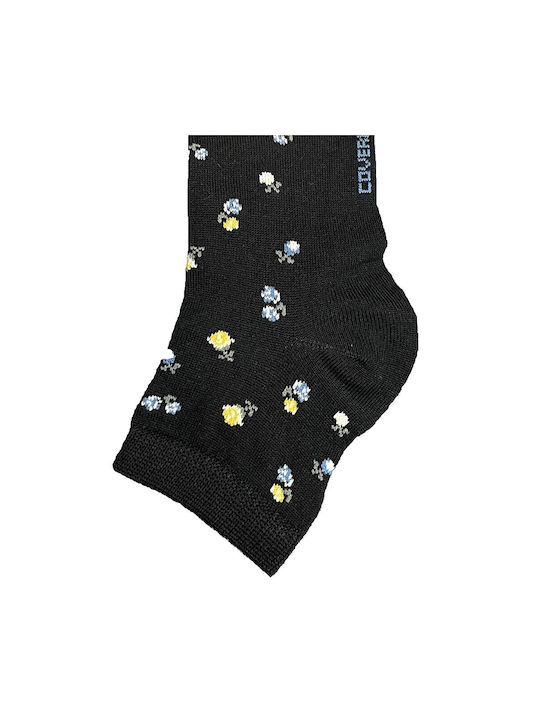 Enrico Coveri Women's Socks Blue-Yellow Floral Design