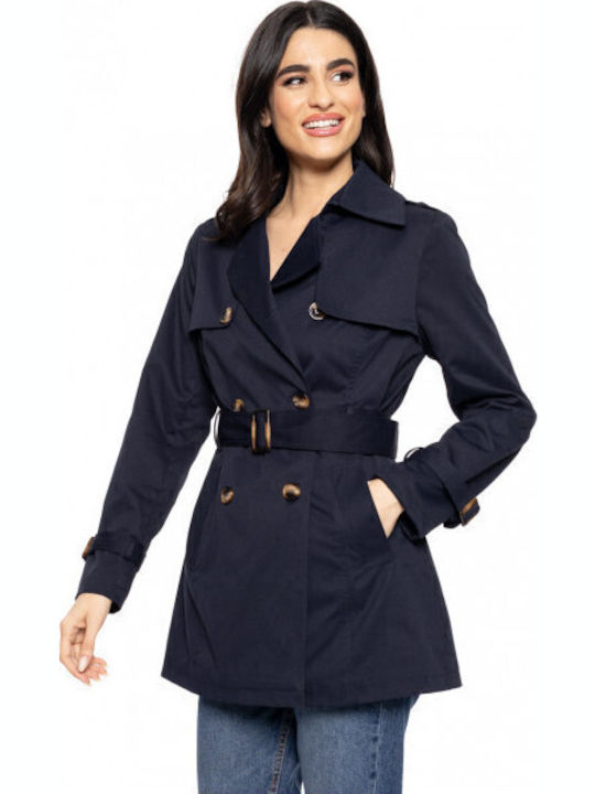 Damen Navy Trenchcoat