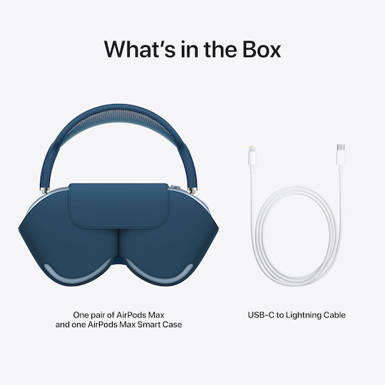 Apple AirPods Max Lightning Wireless / Wired Over Ear Headphones with 20 hours of Operation Sky Blue