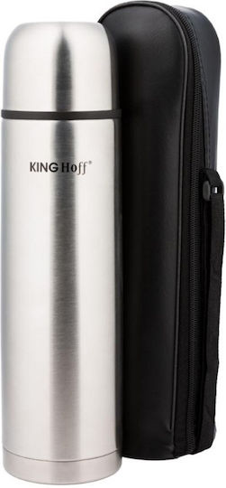 KING Hoff Ποτήρι Θερμός Ανοξείδωτο 750ml Ασημί με Λαβή
