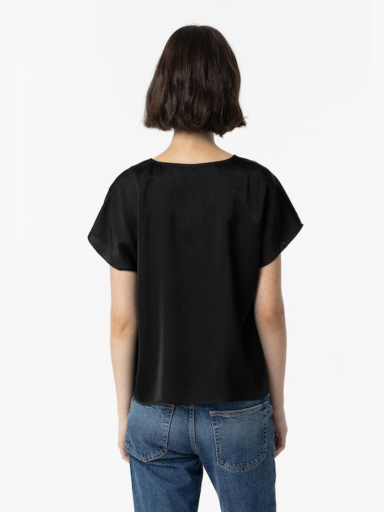 Tiffosi Damen T-shirt mit V-Ausschnitt Schwarz