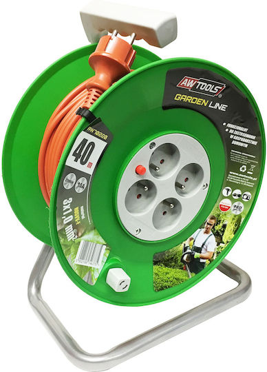 AWTools Extension Reel Cord 3 x 1mm²/10m Orange