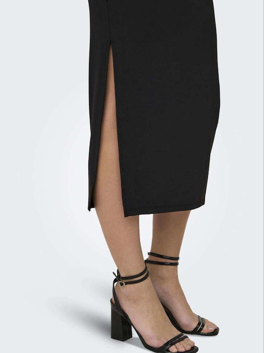 Summer Midi Dress with Tearing Black