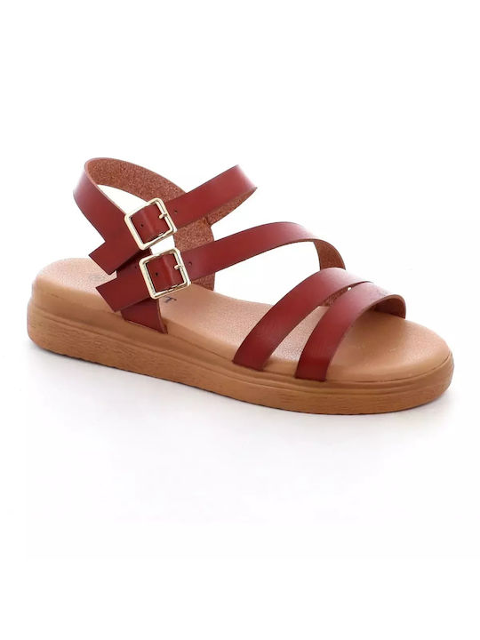 B-Soft Anatomic Flatforms Women's Sandals with Ankle Strap Brown