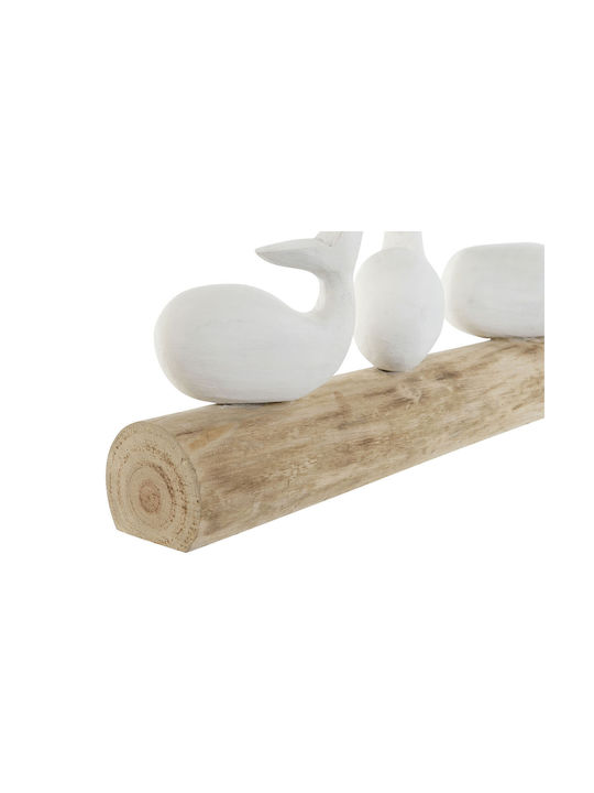 Figură decorativă Home Esprit White Natural Whale Mediterranean 52 X 12 X 21 Cm