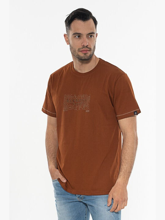 Everbest T-Shirt mit Print am Ausschnitt 242806 Kamel Kamel