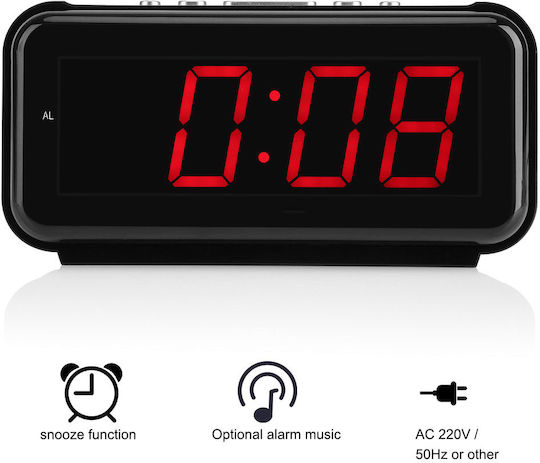 Digital LED Tabletop Clock with Alarm Black ZK11723QWS0