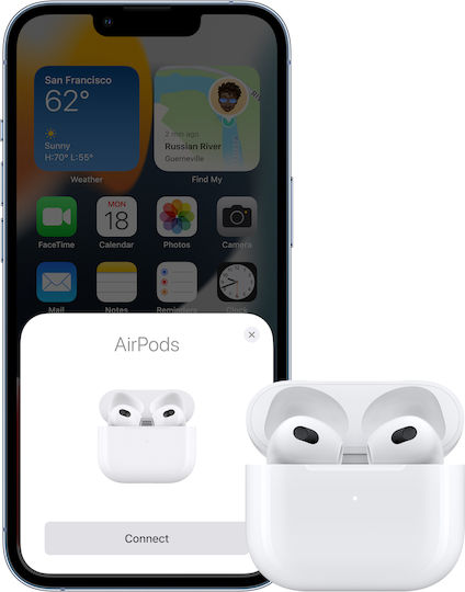 Apple AirPods (3rd generation) with Lightning Charging Case Earbud Bluetooth Handsfree Căști cu Rezistență la Transpirație și Carcasă de Încărcare Alb