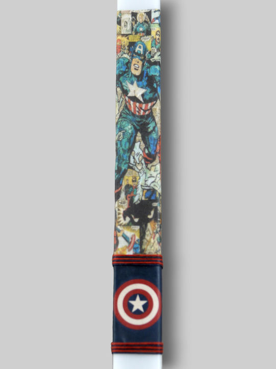 Artefakt, Plakette Kerze, Weiß, Captain America, 35cm Artefakt, Plakette Kerze, Weiß, Captain America, 35cm