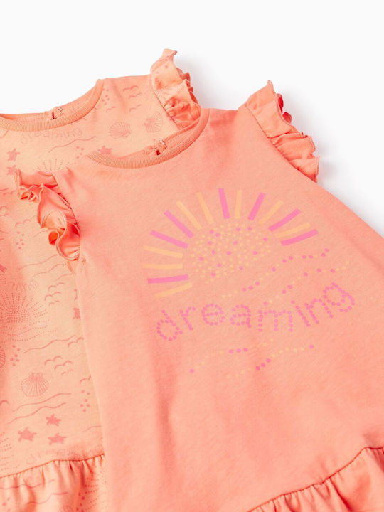 Zippy Set de 2 rochii de visare Coral 6m-36m - Coral