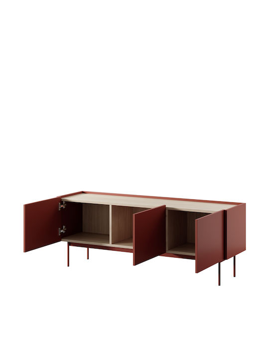 TV Stand Palestino from Metal & Wood Red L144xW37xH55cm