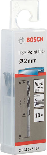 Bosch Professional 2 Pieces Pointteq HSS Twist Drill Bits Suitable for Metal 2 x 24 x 49 mm Accessories for Drill Driver