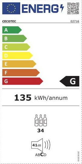 Cecotec Grand Sommelier 34030 Συντηρητής Κρασιών 34 Φιαλών