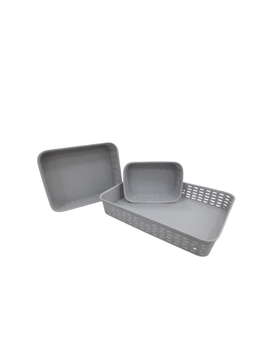 Set de coșuri decorative Ratan Gray 3buc Beboulino