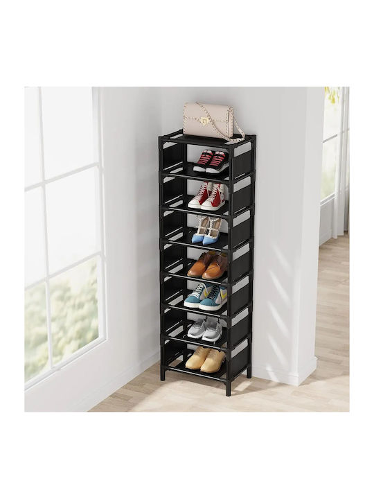 Fabric Shoe Organizer with 7 Shelves Gray 33x28x128cm