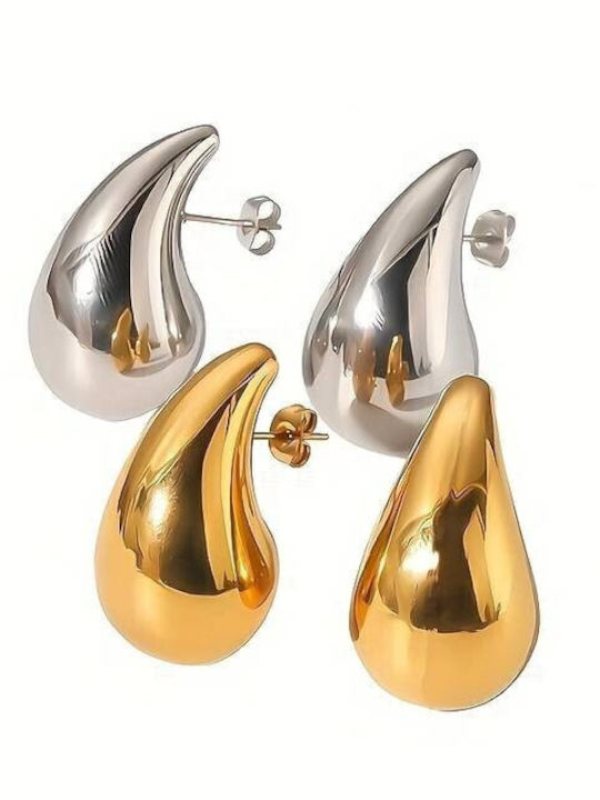 Acrylic Earrings with Drops Design 1,8cm 65899 Silver Silver