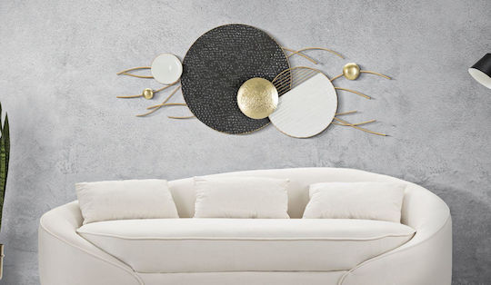 Mauro F Geometric Wall Decor Element Made of Metal 129.5x8.3x53.3cm