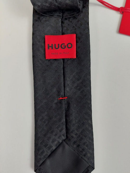 Hugo Herren Krawatte Gedruckt in Schwarz Farbe