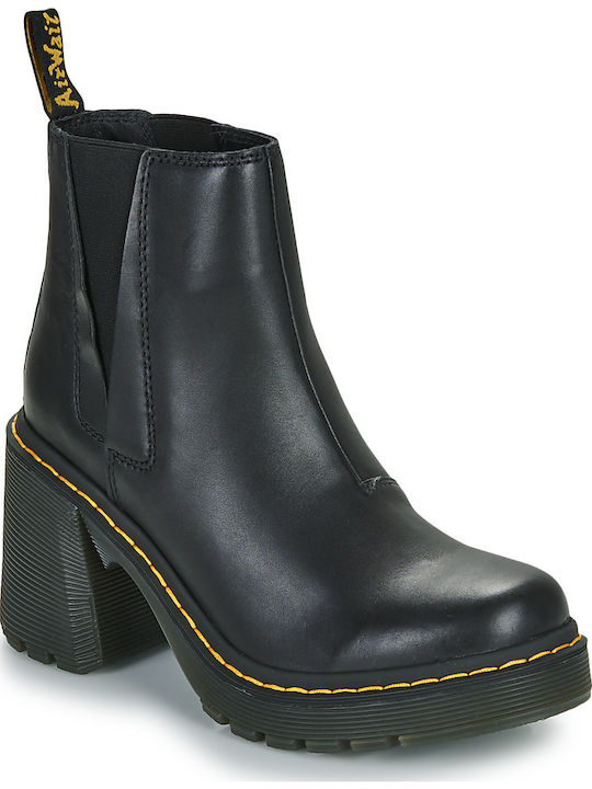 Spence Leather Women's Chelsea Boots with High Heel Black