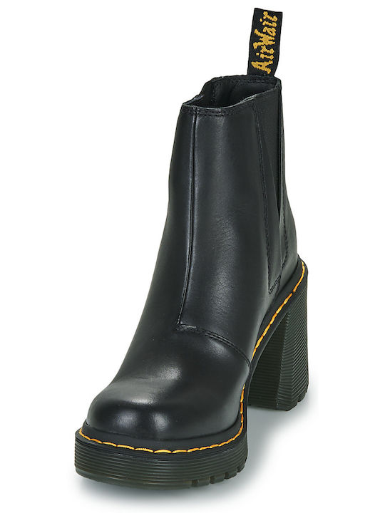 Spence Leather Women's Chelsea Boots with High Heel Black