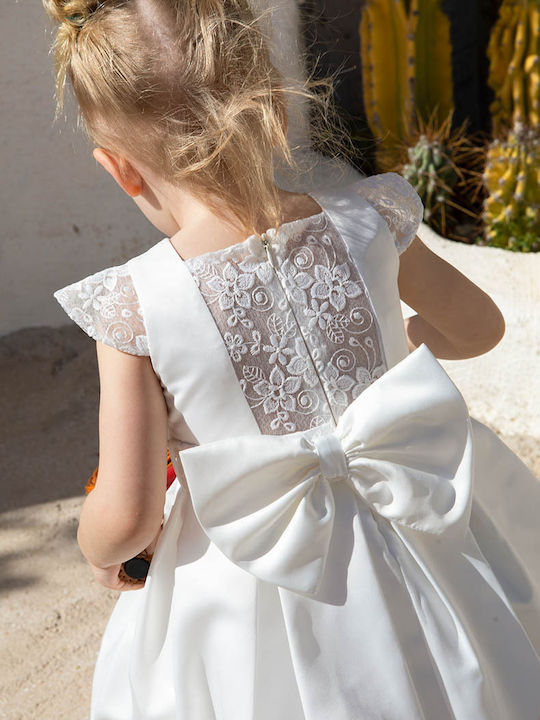 Bambolino Malamo Ecru Baptism Dress Made of Lace