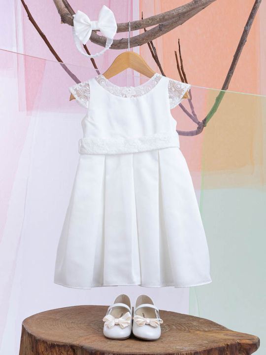 Bambolino Malamo Ecru Baptism Dress Made of Lace