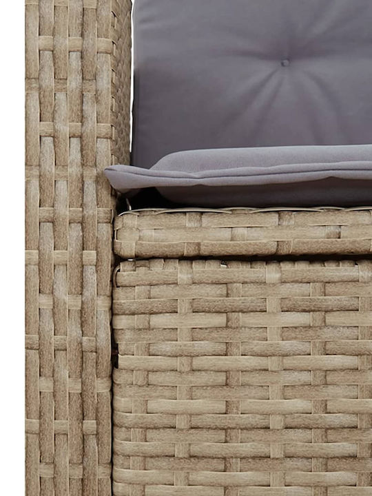 Garden & Outdoor Furniture Set Dining Room 2 Pieces Beige with Pillows