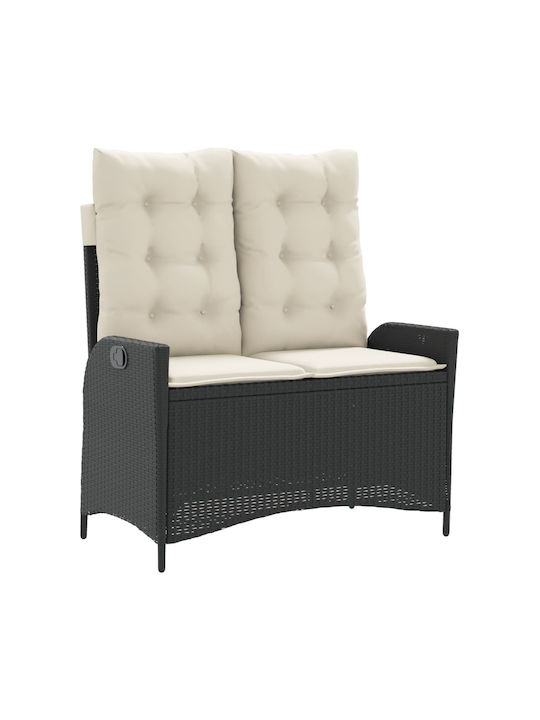 Garden & Outdoor Furniture Sets Dining Room Set 2 Pieces Black with Pillows