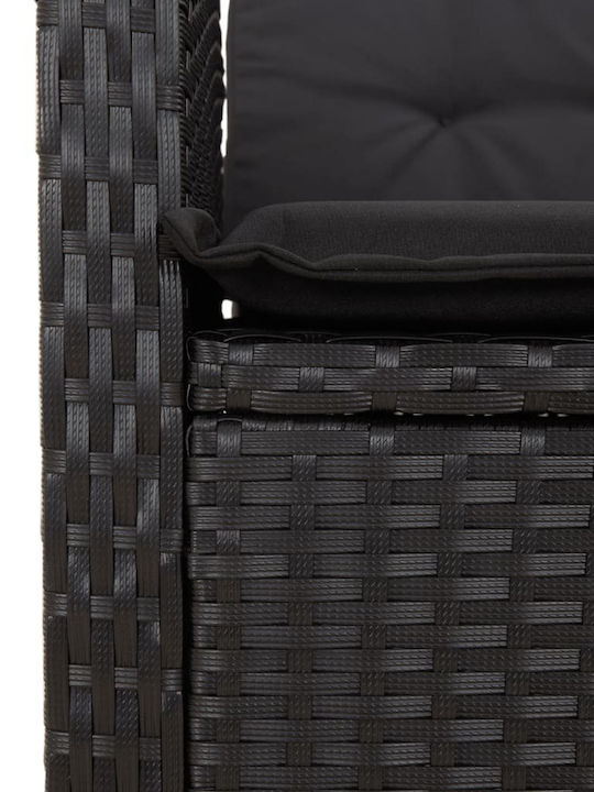 Garden & Outdoor Furniture Sets Dining Room Set 2 Pieces Black with Pillows