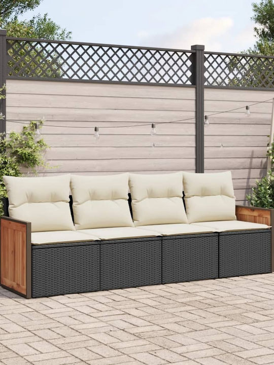 Canapea Cu Patru Locuri De Exterior Din Rattan Cu Perne 55x55x69cm