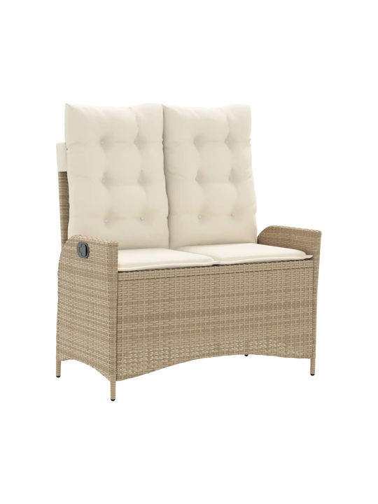 Garden & Outdoor Furniture Set Dining Room 2 Pieces Beige with Pillows