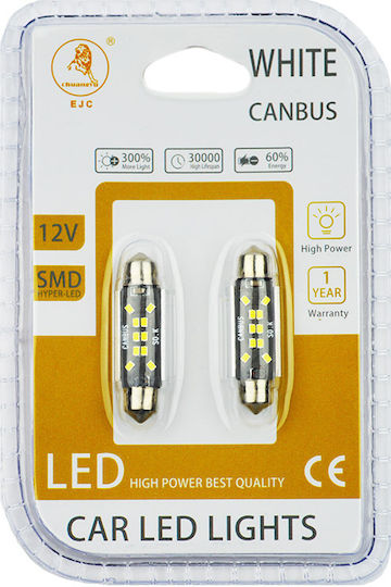 Auto Gs Lămpi Autoturismului C5W Canbus LED Alb 12V 2buc
