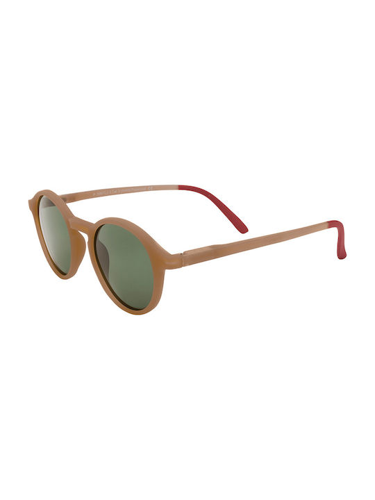 Sunglasses with Brown Plastic Frame and Green Polarized Lens 05-3067-2