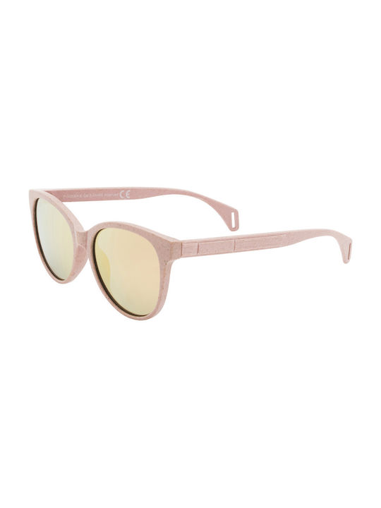 Women's Sunglasses with Pink Plastic Frame and Pink Polarized Mirror Lens 05-3305-3