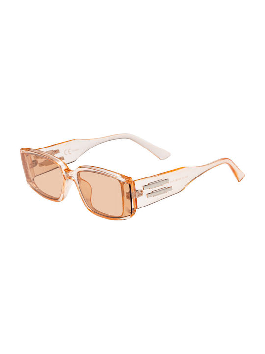 Women's Sunglasses with Orange Plastic Frame and Beige Gradient Lens 02-3612-2