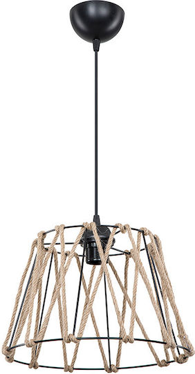 Pakketo PWL-1160 Pendant Light Black Boho with Rope for Socket E27 31x23.5x21cm