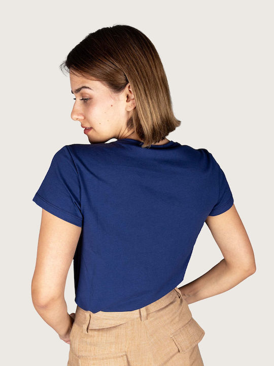 Innocent Feminin Tricou cu Decolteu în V Blue