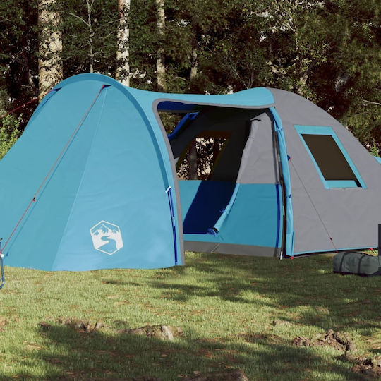 vidaXL Summer Camping Tent Tunnel Blue For 6 People 245x335x195cm